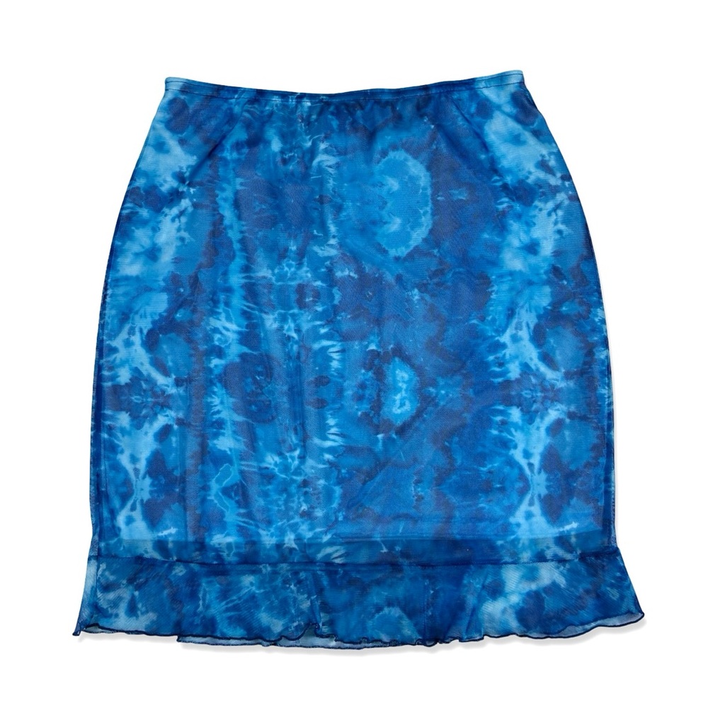 RAG Vintage 1990s Y2K Blue Mesh Skirt
